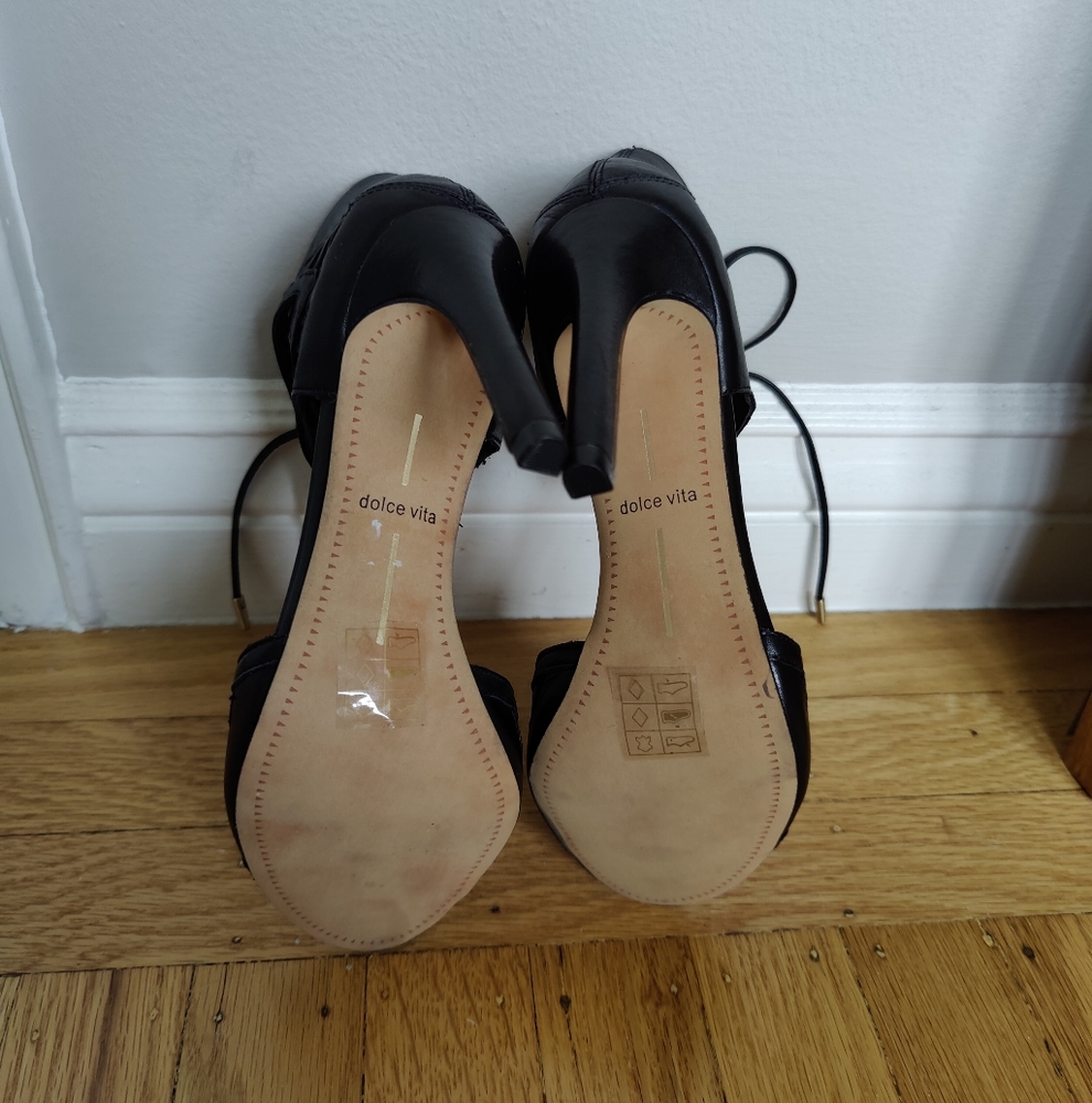 DOLCE VITA Leather Tie Heel Sandals | 7M - Picture 9 of 12